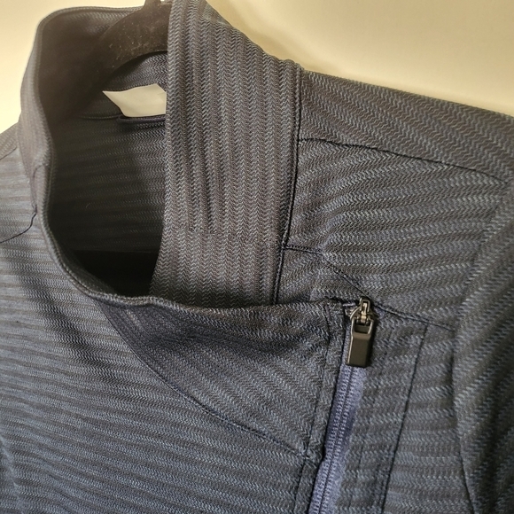 EUC Athleta Jacquard Intention Asymmetrical Zip Jacket navy Small - Picture 4 of 13